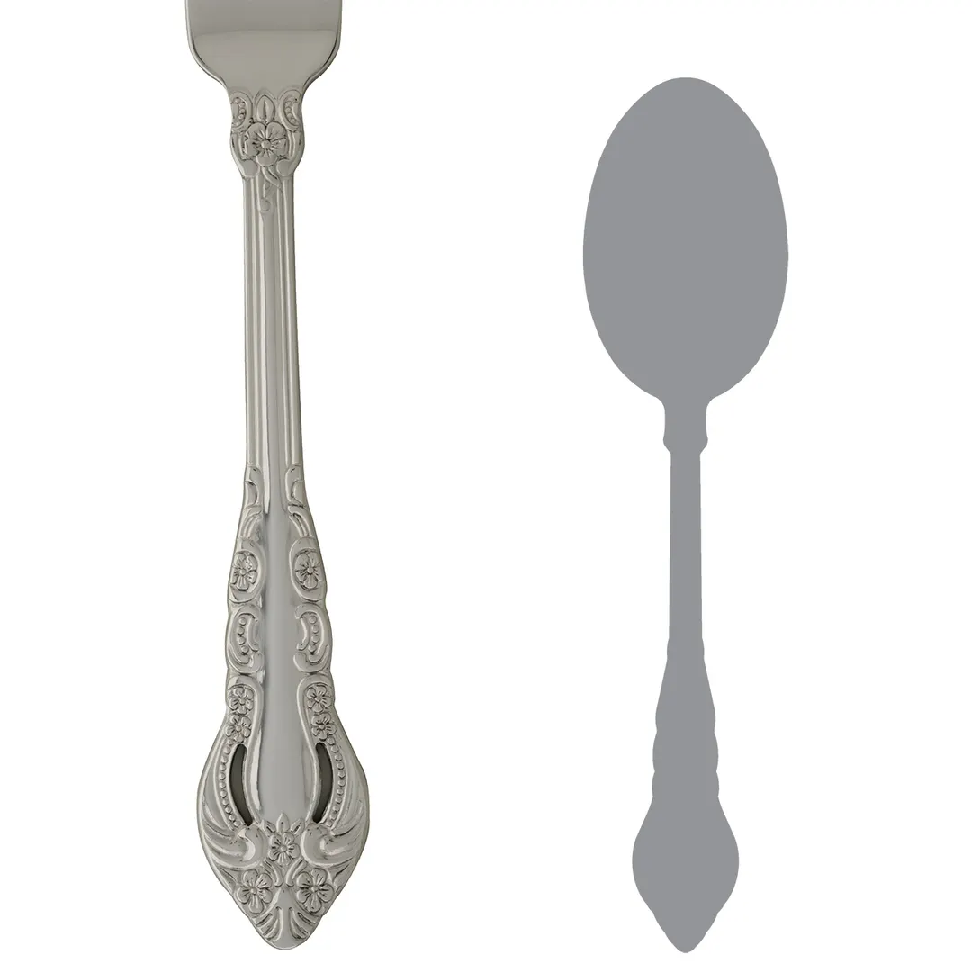 Steelite 5510J061 - 9" Serving Spoon, 18/10 Stainless Steel, One‑Piece Stainless Handle - 1 Dozen