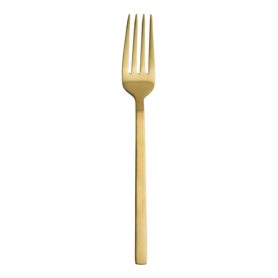 Steelite 5717GP023 Dessert Fork, 7-1/4" Brushed Gold 18/0 Stainless Steel Varick Design - 1 Dozen