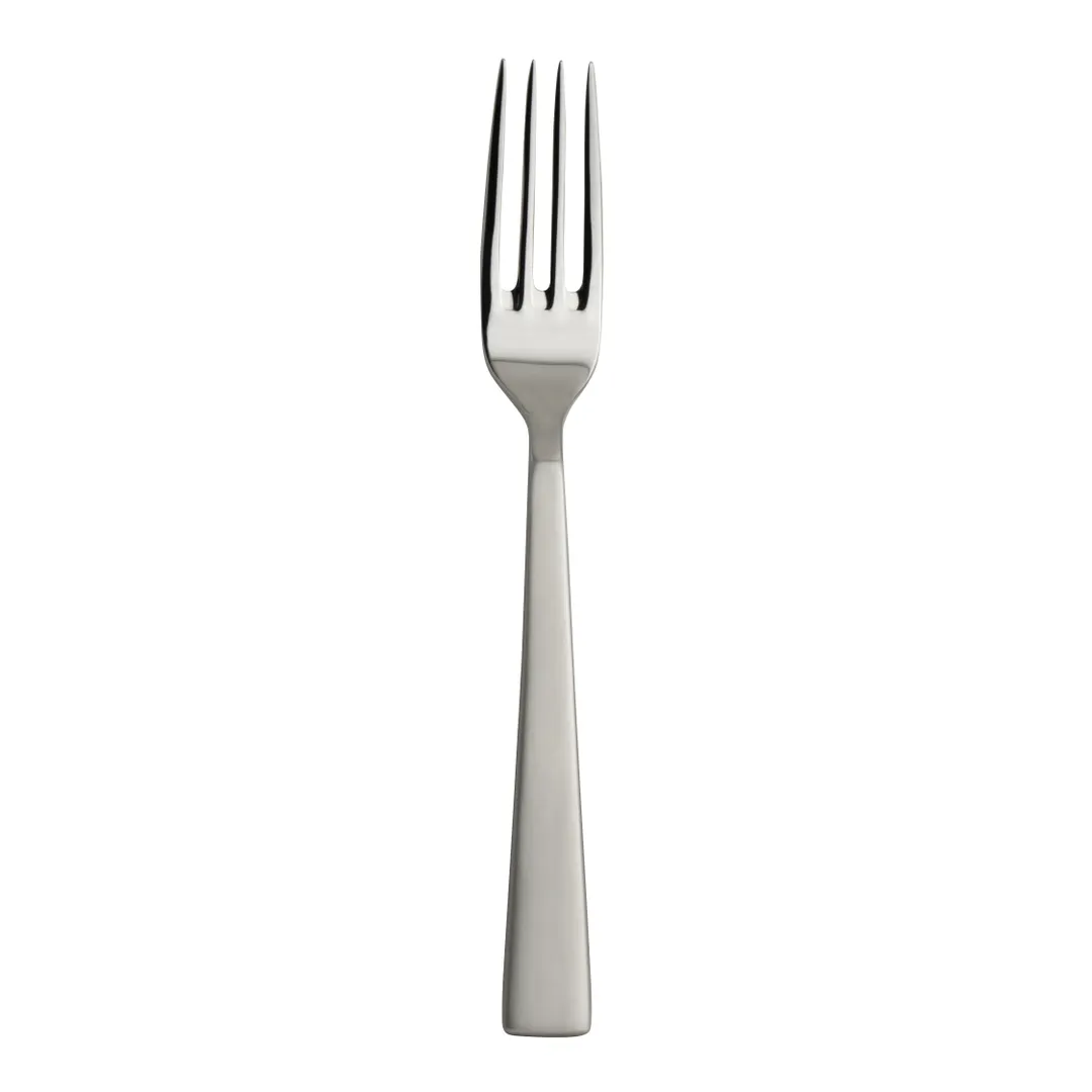 Steelite 5741SX023 Dessert Fork, 7" 18/10 Stainless Steel, Ridge Half Satin Finish - 1 Dozen