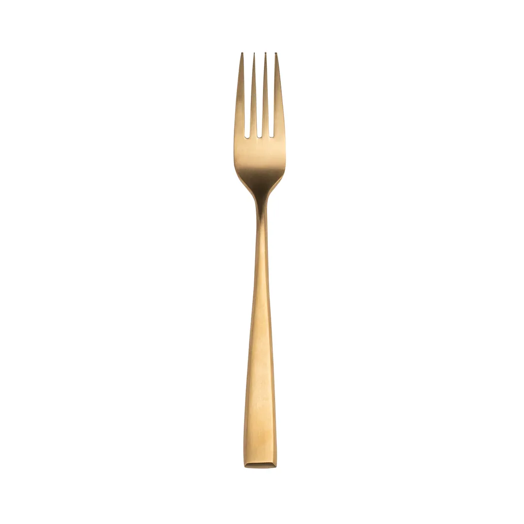 Steelite 5765SX023 Dessert Fork, 6.75" 18/10 Stainless Steel, PVD Gold Brushed Finish - 1 Dozen