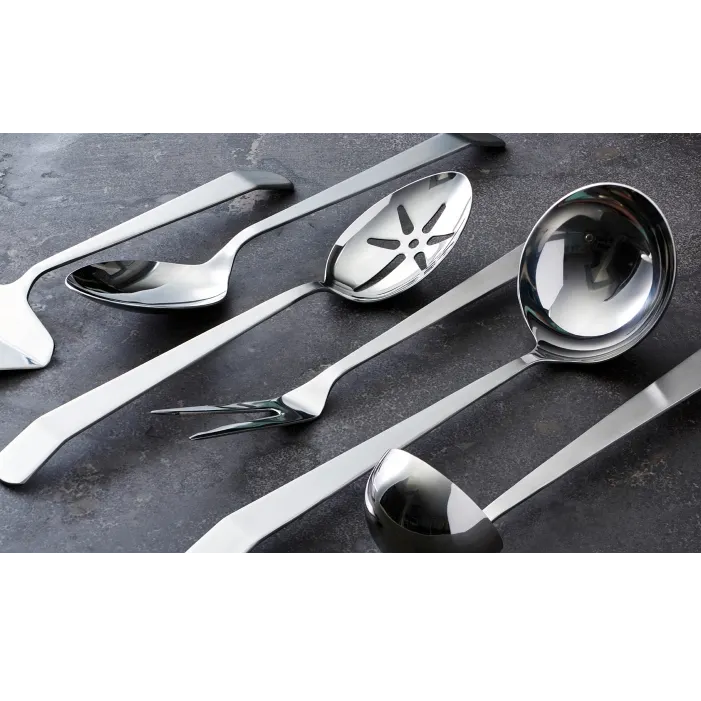Steelite 5769SX062 - Angle Salad Serving Spoon, 12.4" Stainless Steel Non-Insulated Handle - 1 Dozen
