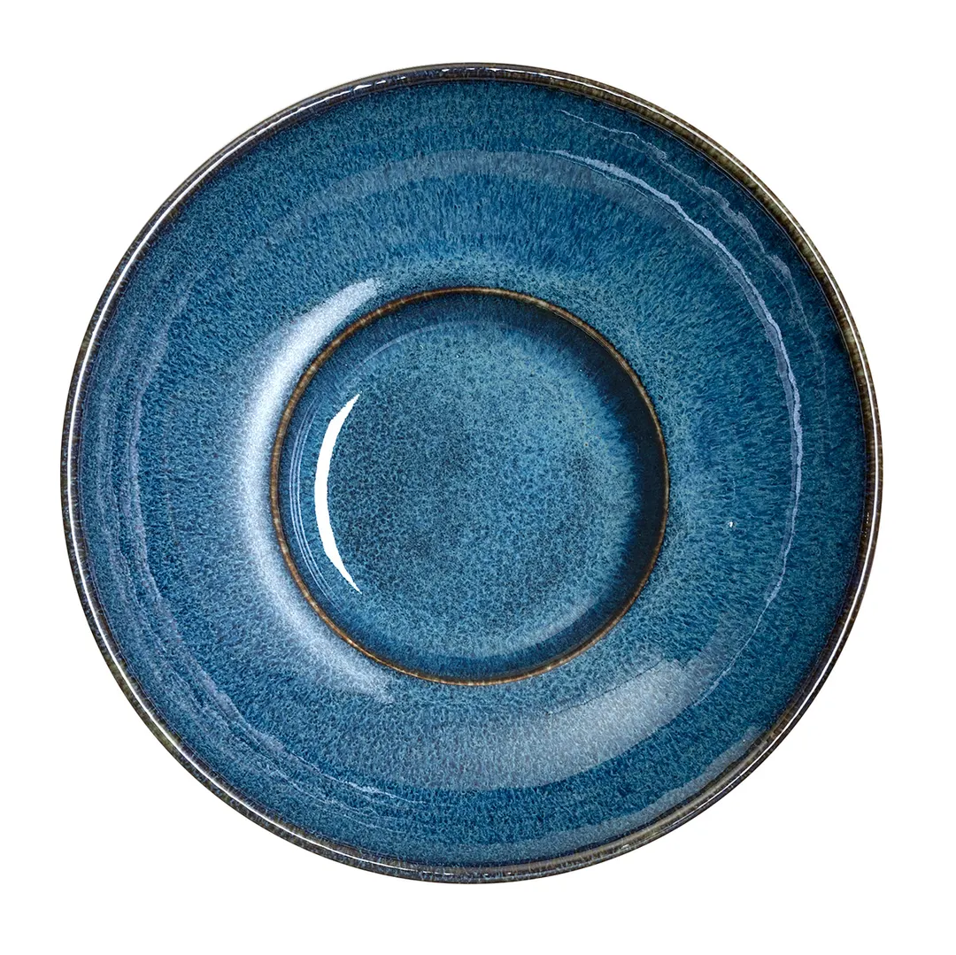 Steelite 6414MY015 - Rimmed Coupe Bowl, 1.625 Qt (52 Oz) 9.625" x 2.625" Indigo Porcelain - 6/Case