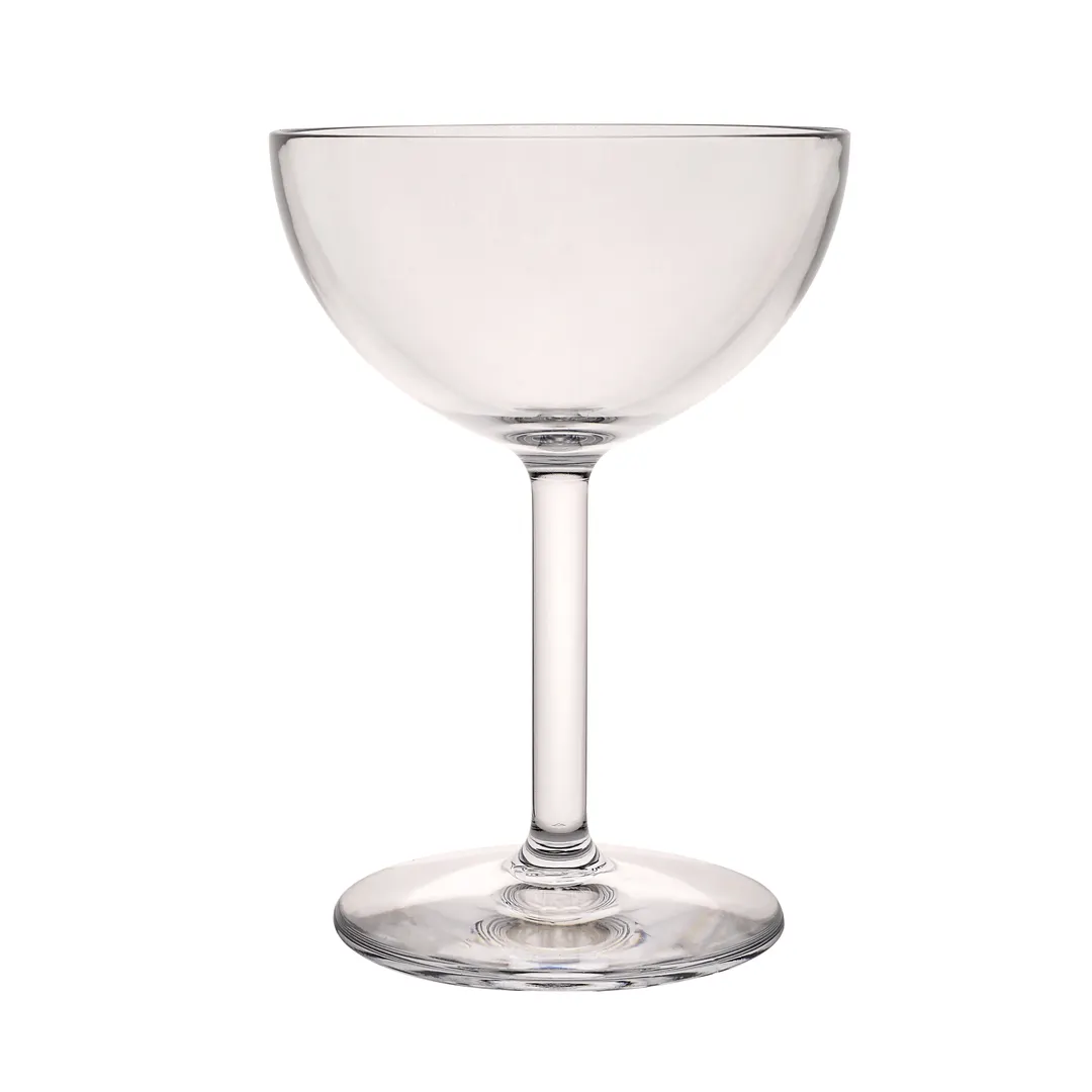 Steelite 7030DR016 - Clear Polycarbonate 8 oz Coupe Wine Glass 4.0" x 5.5" Margarita Style - 1 Dozen