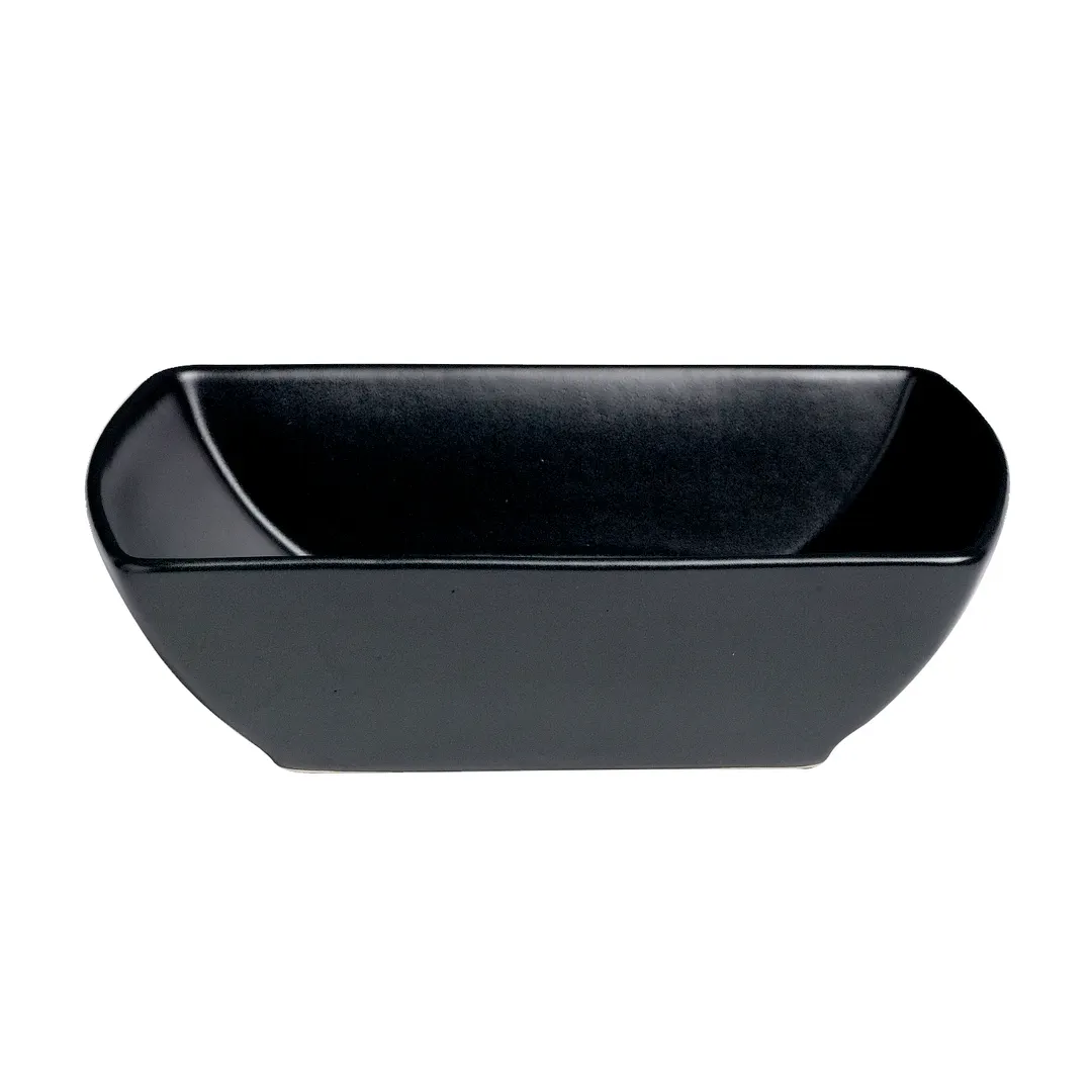 Steelite A901P089 - Rect Salad Bowl, 33-3/4 oz (8-3/4" x 6-1/2" x 2"), China, Sedona Black - 6/Case