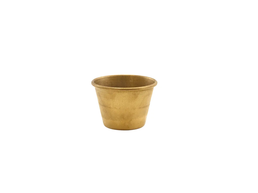 Steelite GWRAMST2GDV - 2 Oz Gold Stainless Ramekin/Sauce Cup, 2.375" x 1.75", Vintage - 24/Case