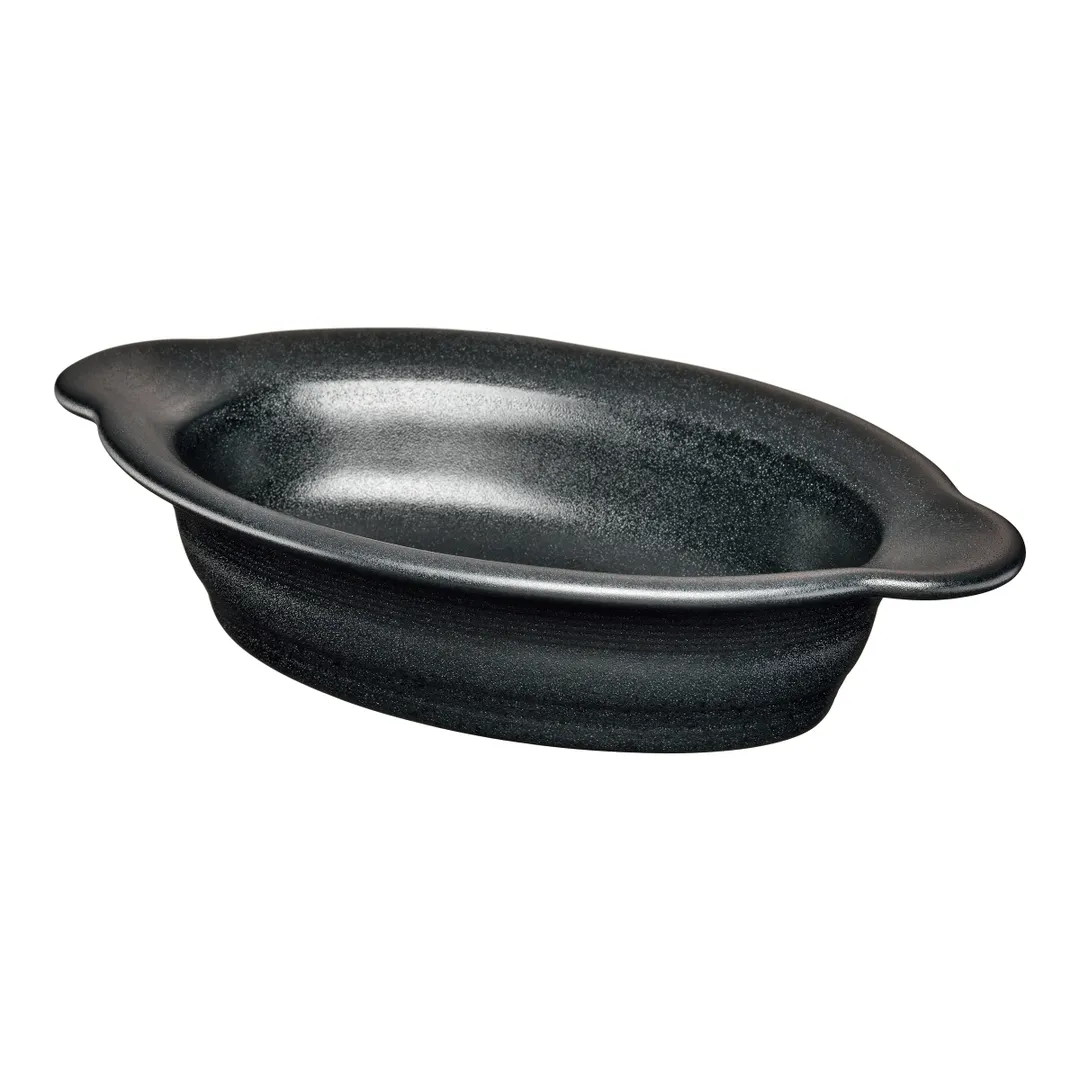 Steelite HL58720000 Oval Bowl 13 Oz (9.125" x 5.625" x 2"), Fiesta Handles Oven Safe 425°F - 4/Case