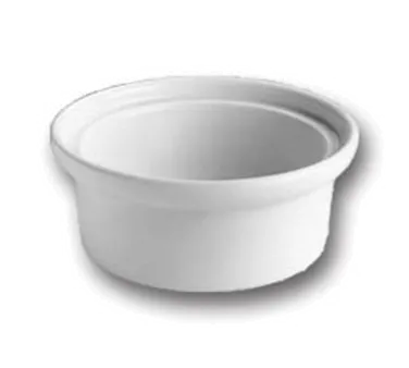 Steelite HL630BBWA Hall China Casserole Dish, 9 oz Round, Bright White, No Lid, No Handle - 1 Dozen