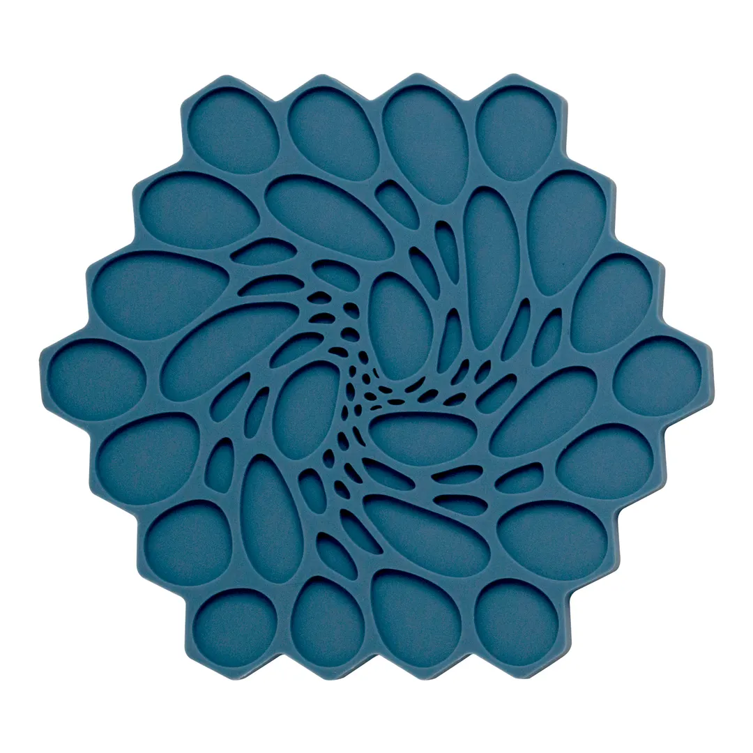 Steelite MTTVHI00407 Trivet, 7" Hive Shape Silicone, Midnight Blue, Modern Twist Design - 6/Case