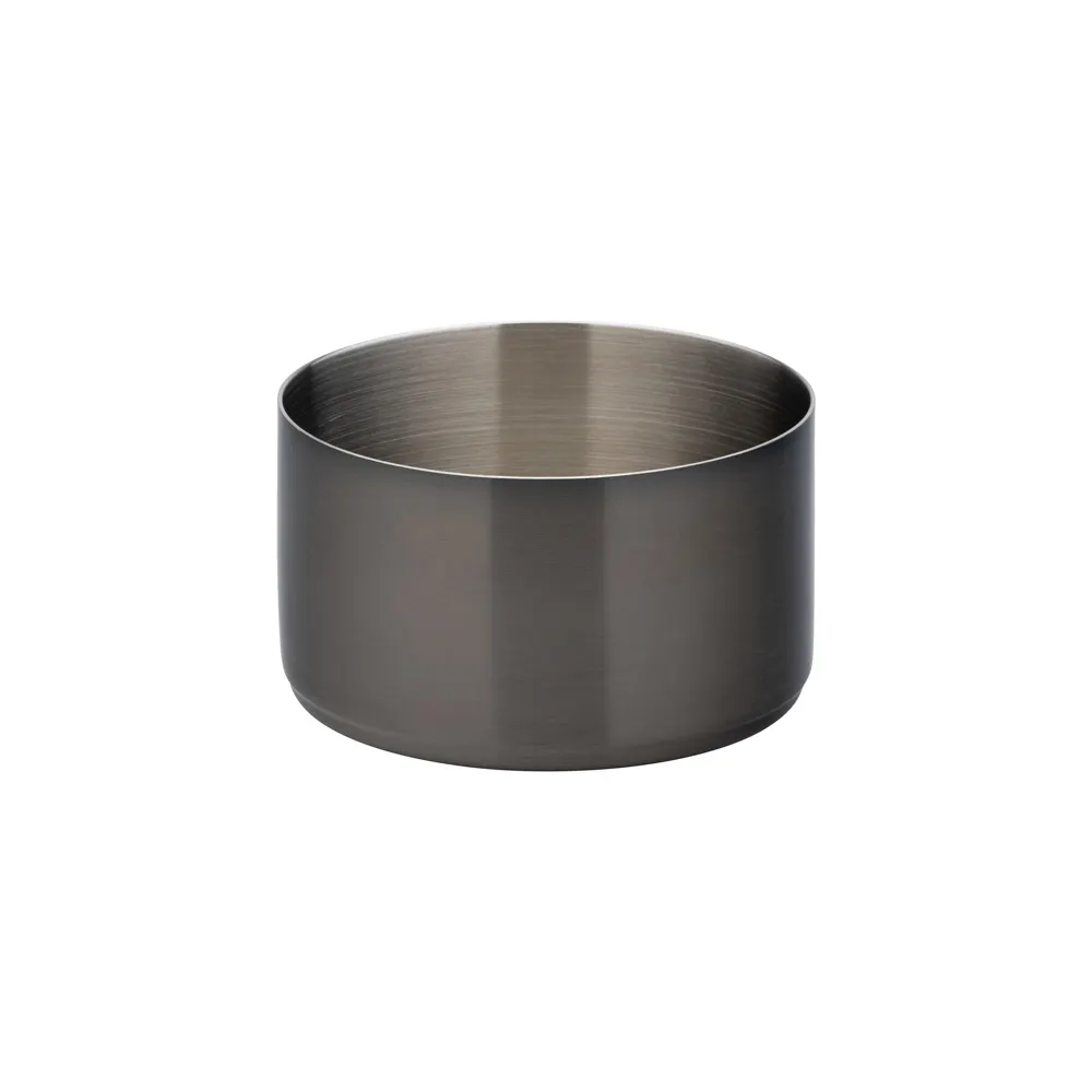 Steelite UF92111 Ramekin Cup, 6 Oz, 2.953" x 2.953" x 1.75" Stainless Steel Brushed Black - 6/Case