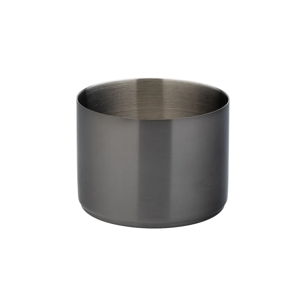 Steelite UF92112 Ramekin/Sauce Cup, 9 Oz, 2.953" x 2.953" x 2.25" Stainless Steel Black - 6/Case
