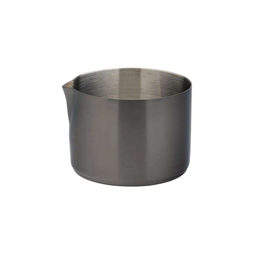 Steelite UF92114 - Brushed Black Stainless Creamer Pitcher 2.953" x 2.953", 9 oz, Pourer - 6/Case