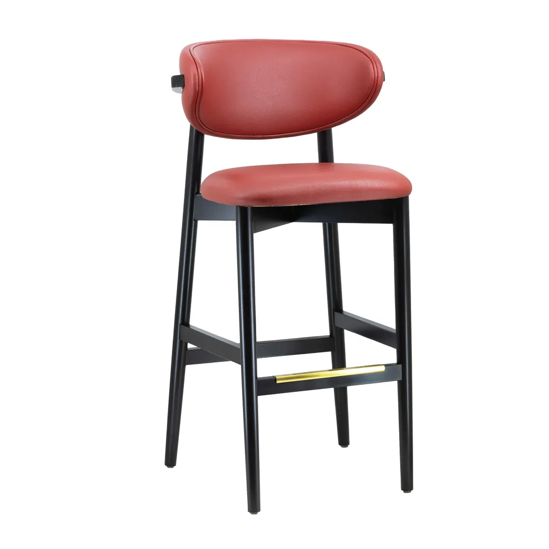 G & A 9689 Nora Upholstered Bar Stool with European Beechwood Frame and Non-Marring Plastic Floor Glides