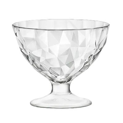Steelite 4990Q715 Footed Diamond Glass Dessert Dish, 4.0" x 3.5", 7 oz Capacity, Soda Lime - 1 Dozen
