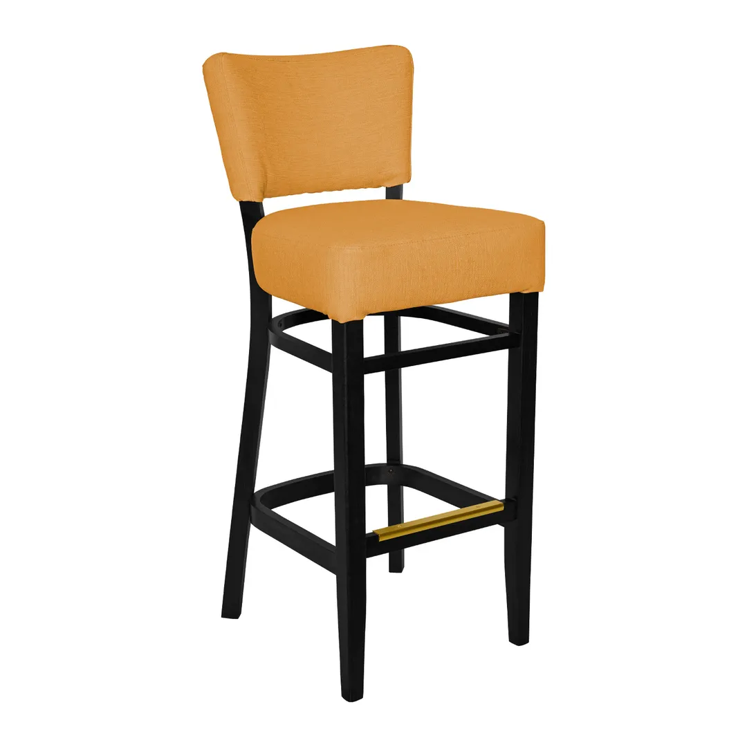 BFM Seating ZWB11BL-G4 Madison Barstool, Upholstered Back & Seat, Beechwood Frame, Black Stain Finish, Grade 4 Upholstery