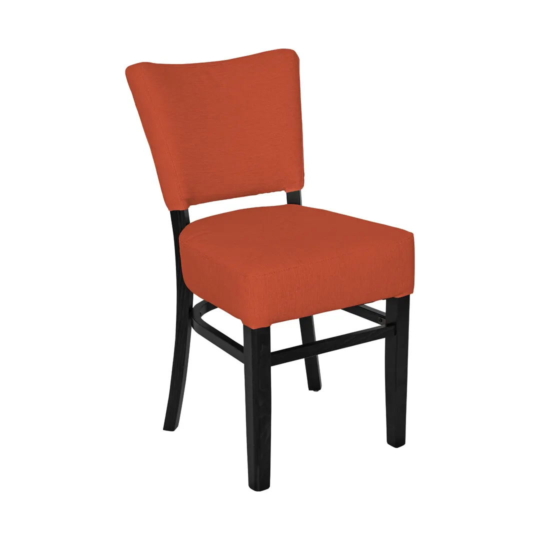 BFM Seating ZWC11BL-G3 Madison Side Chair, Upholstered Back & Seat, Beechwood Frame, Black Stain Finish, Grade 3 UPH