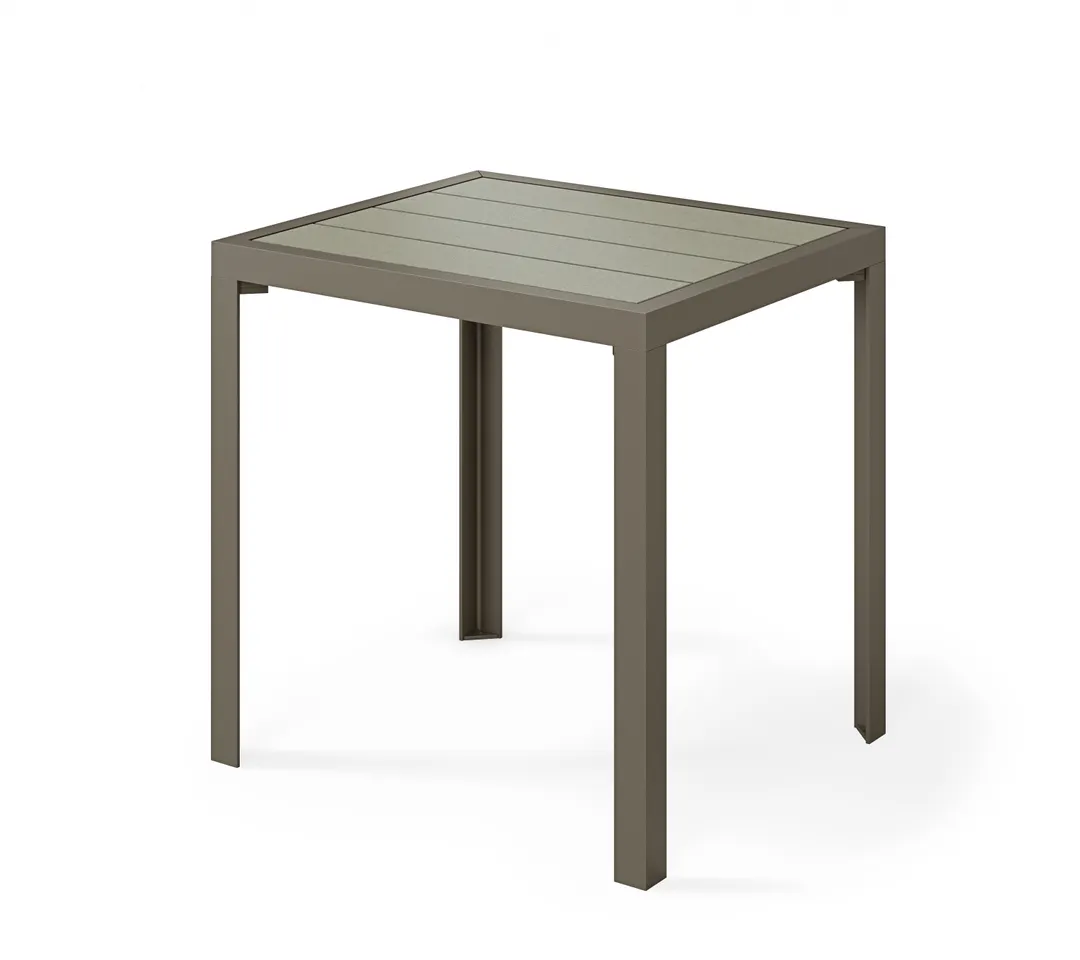 Plymold 26030030PL02 Outdoor Rectangle Dining Table, 26x30, Sand Top, Iron Glimmer Frame, 30H