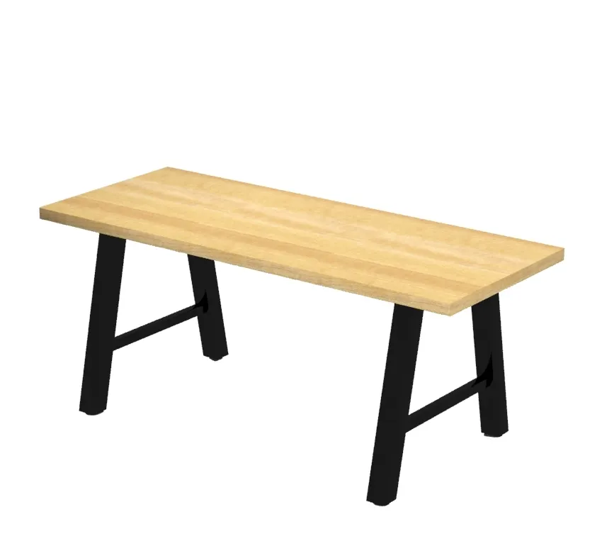 Plymold 30072SWA30 Atlas Communal Table, 72" x 30", Rectangular, Beechwood Top, Steel A-Frame Legs