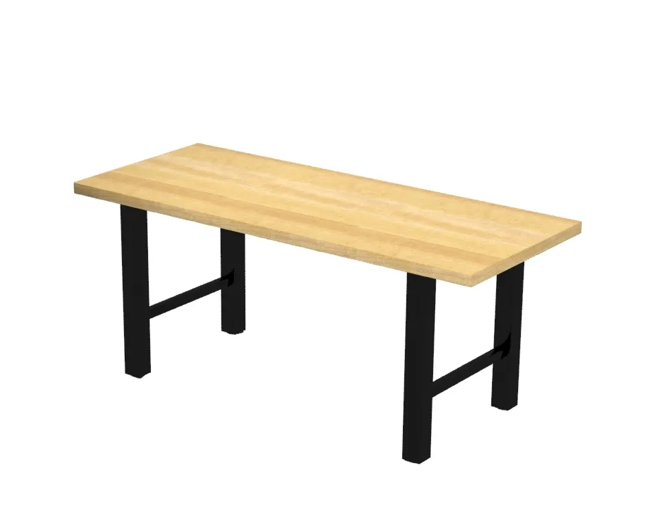 Plymold 30072SWH30 Hero Communal Table, 72" x 30", Rectangular, Beechwood Top, Steel H Frame