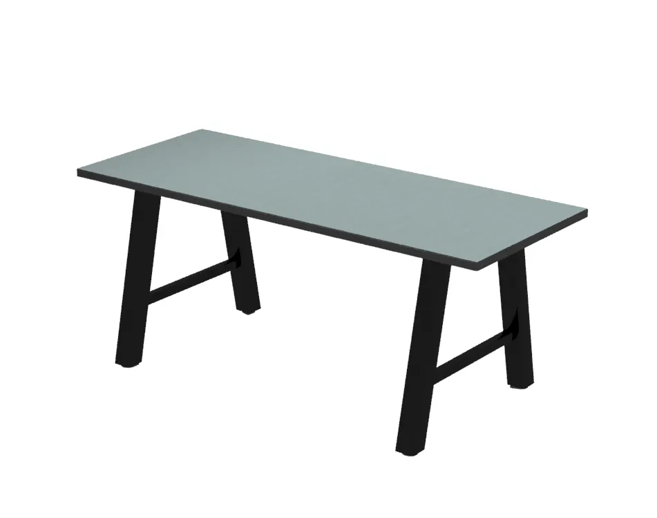 Plymold 30072TPDA30 Atlas Communal Table, 72" x 30", Rectangular, Laminate Top, Steel Legs