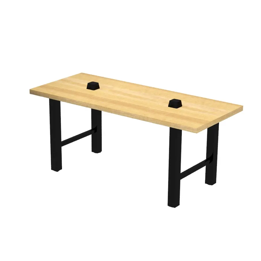 Plymold 30096SWH30 Hero Communal Table, 96" Wide, 30" Deep, Rectangular, 1-3/4" Thick Solid Beechwood Top