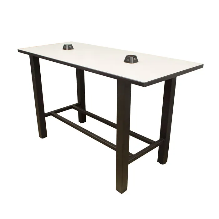 Plymold 30096TPDH42 30x96 Rectangular Bar Height Table, Laminate Top, Steel H Frame
