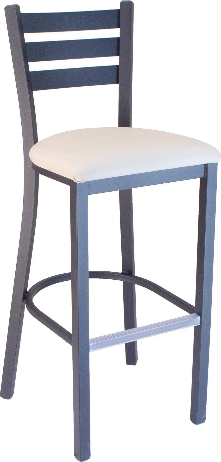 Plymold 6713PS Indoor Bar Stool, Ladderback, Metal Frame, Upholstered Seat