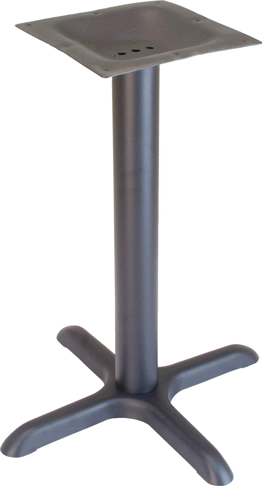 Plymold 7163230 X-Style Restaurant Table Base, 22x22, 3 Dia Column, Onyx Black Powdercoat, Stamped Steel