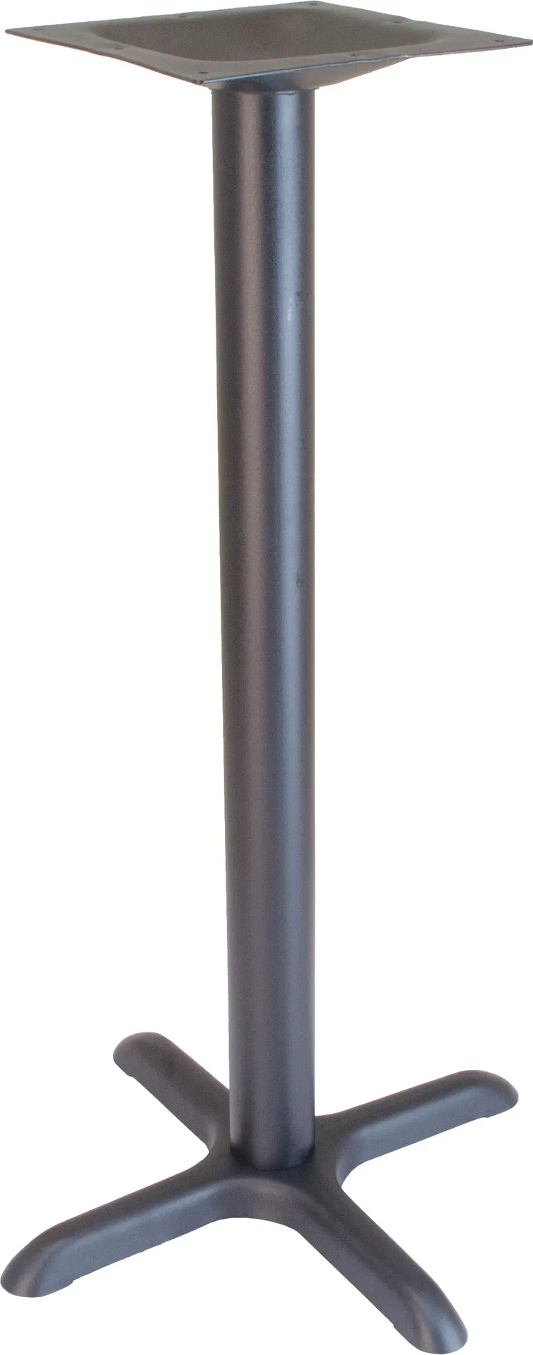 Plymold 7163242 Bar Height X-Style Table Base, 22x22, 3 Dia Column, Onyx Black Powdercoat, Stamped Steel