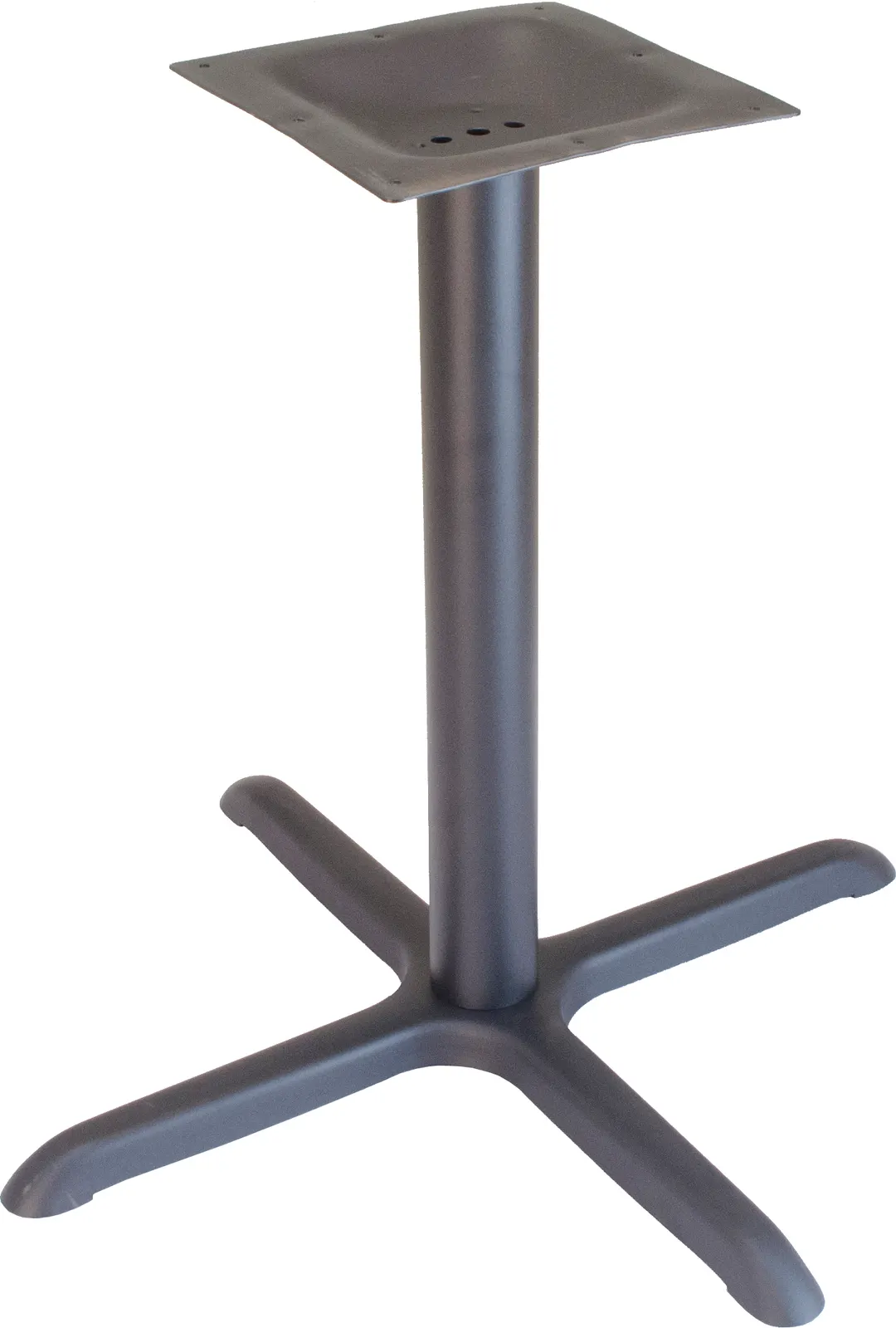 Plymold 7163430 X-Style Restaurant Table Base, 30x30, Dining Height, Onyx Black Powdercoat, 3 Dia. Column, Stamped Steel