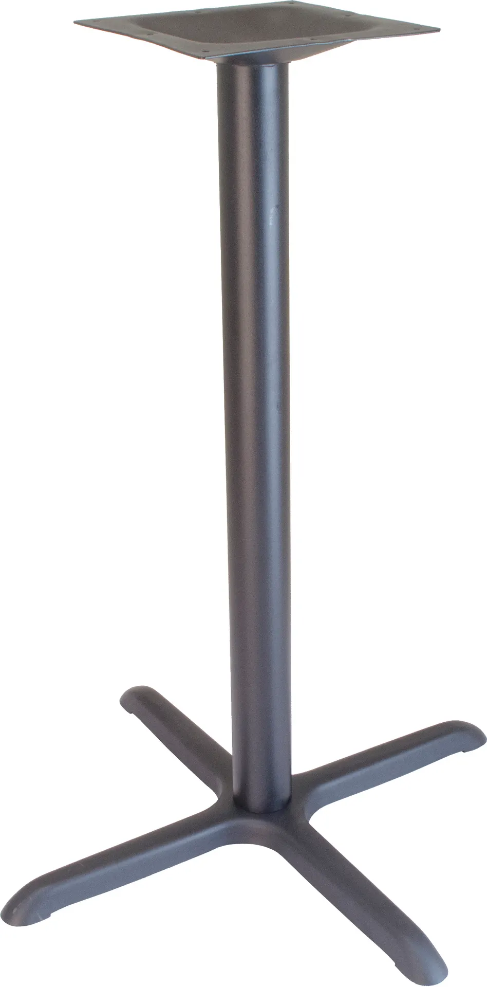 Plymold 7163442 Bar Height X-Style Table Base, 30x30, 3 Dia Column, Onyx Black Powdercoat