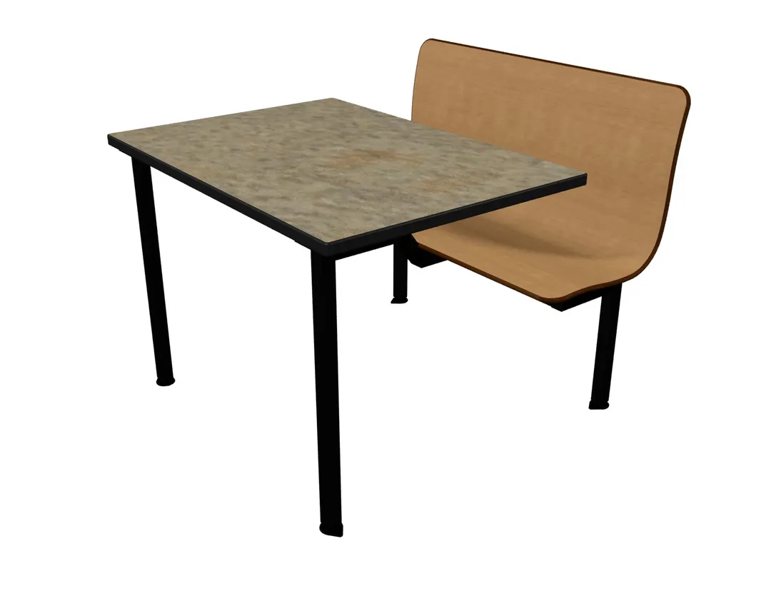 Plymold CBIS042TPDADA Contour Booth Unit, 42"W, Bench Seat, Laminate Top, Onyx Finish, ADA Compliant, Sold per Set