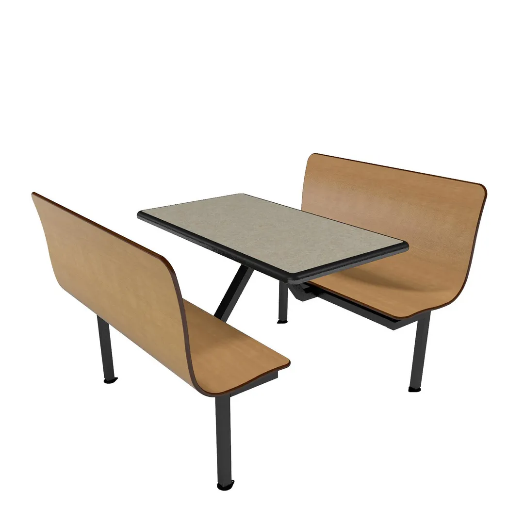 Plymold CBIS047DE Contour Booth Unit, 47"W x 63"D x 36"H, Bench Seat, Plastic Laminate Top, Free Standing Frame, Sold per Set