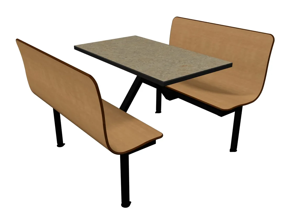 Plymold CBIS047TPD Contour Booth Unit, 47"W x 63"D, Bench Seat, Laminate Top, Free Standing, Set