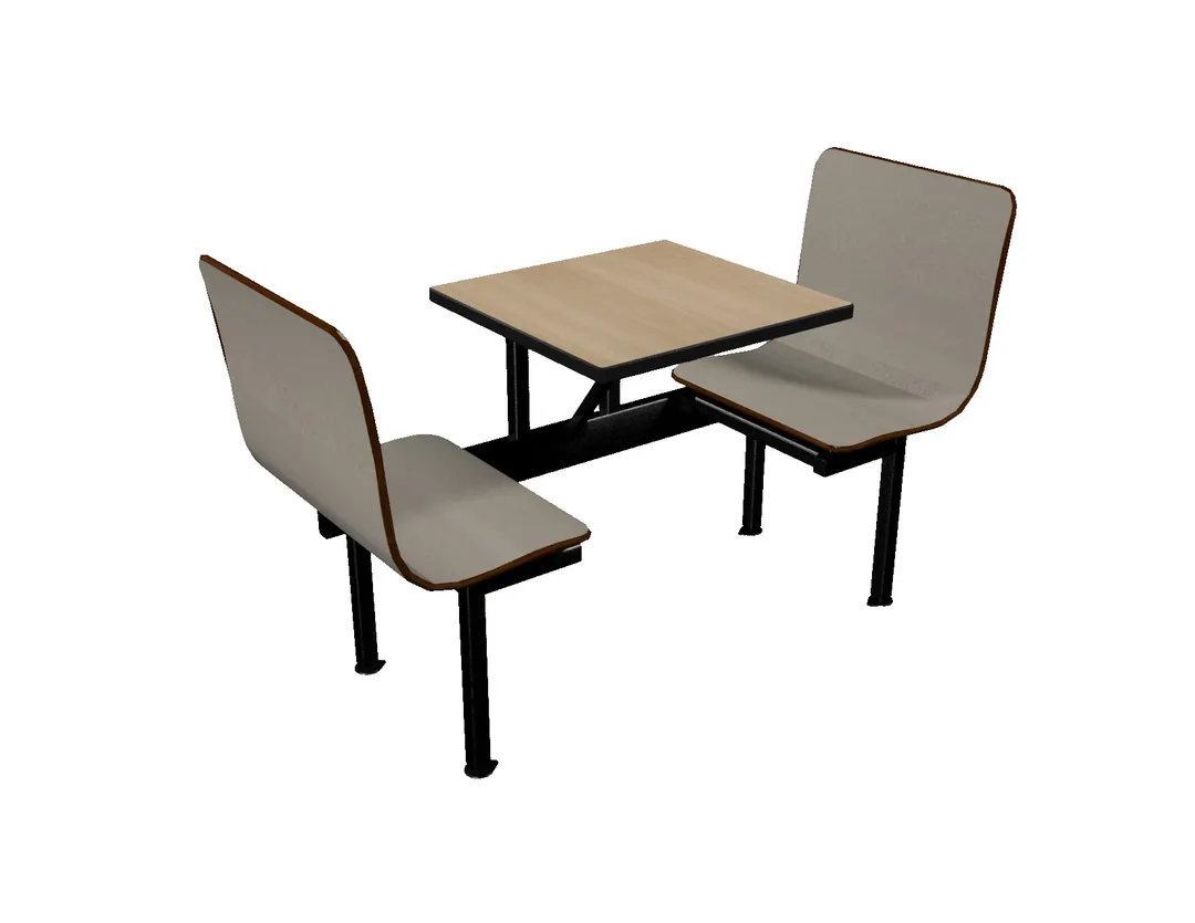 Plymold CBWL023TPD Contour Booth Unit, 23"W x 63"D, Bench Seat, Plastic Laminate Top, Wall Position, Set