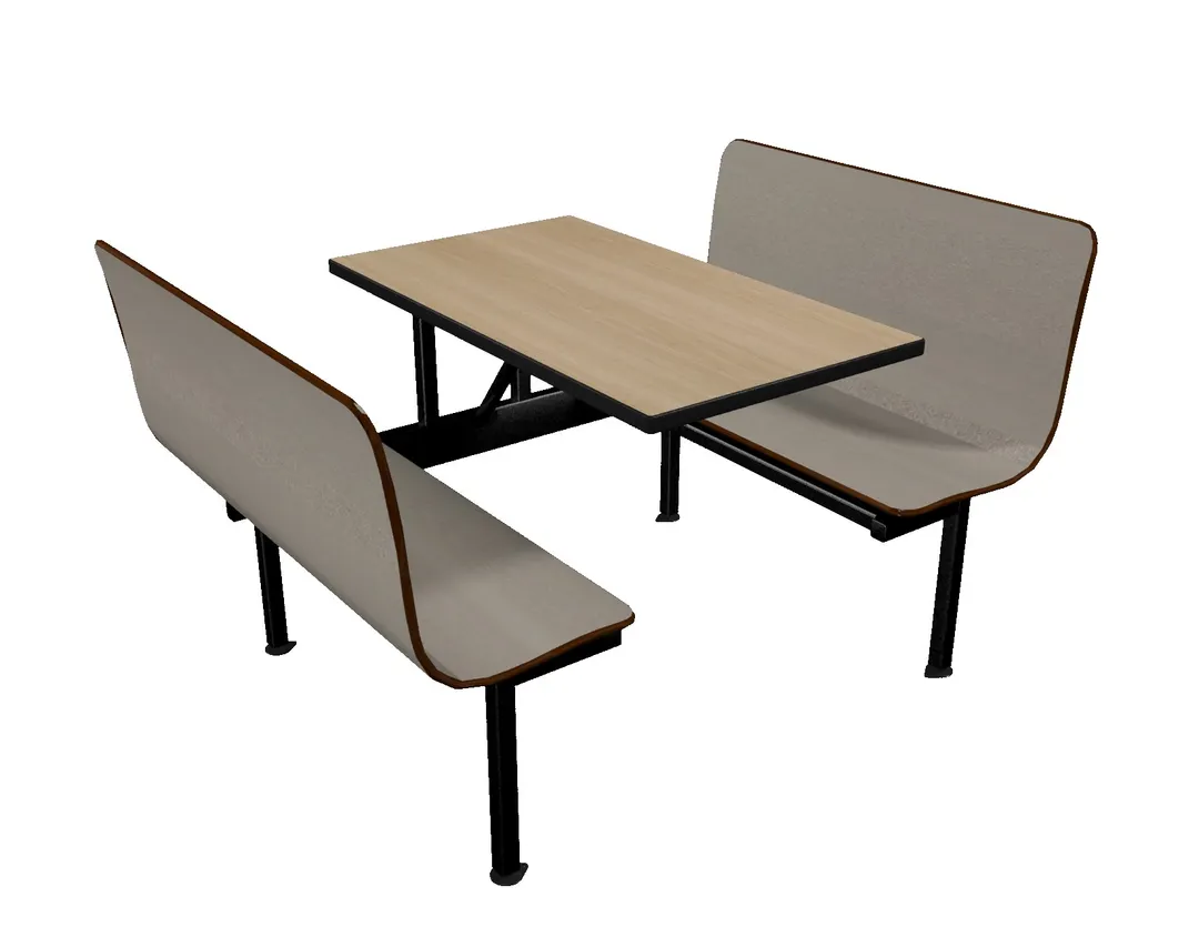 Plymold CBWL042TPD Contour Booth Unit, 42"W x 63"D x 36"H, Wall Style, Plastic Laminate Top, Bench Seating, Set