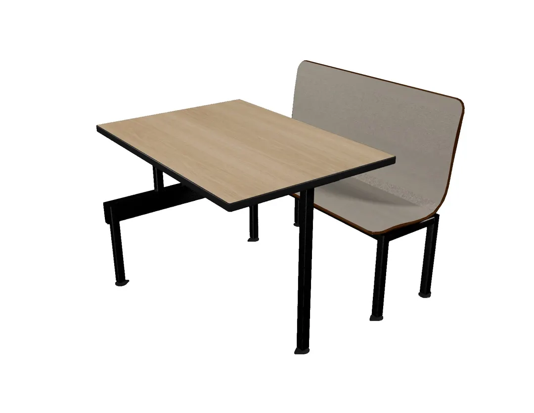 Plymold CBWL047TPDADA Contour Booth Unit, 47"W x 49.5"D x 36"H, Wall Style, Bench Seat, Laminate Top