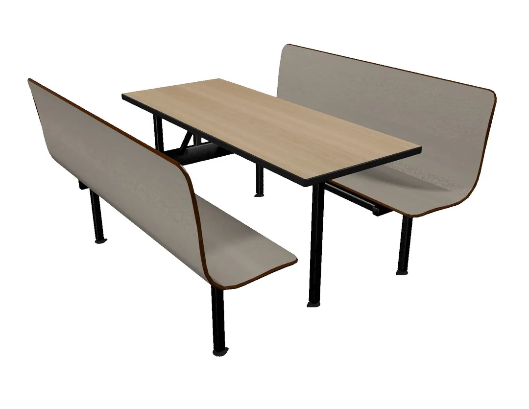 Plymold CBWL059TPD Contour Booth Unit, 59"W x 63"D x 36"H, Plastic Laminate Top, Bench Seating, Wall Style, Set