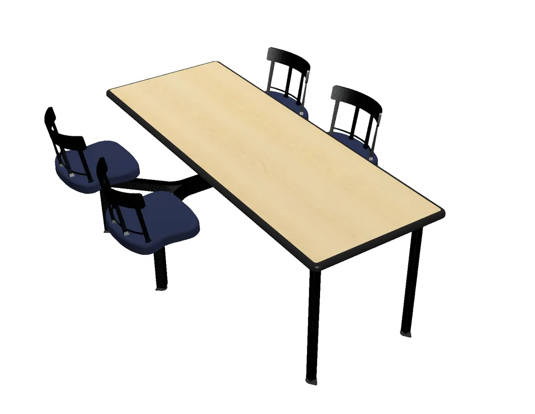 Plymold CEIS004DECOADA Cebra Cluster Unit, 80"W x 66.25"D, Island Style, Composite Seat, Laminate Top, ADA Compliant