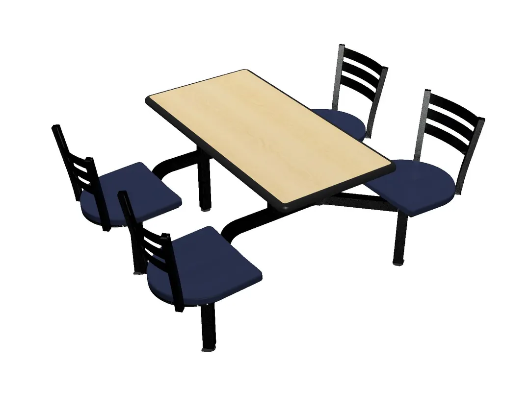 Plymold CEWL004DEQU Cebra Cluster Unit, 47"W x 66.25"D, Wall Style, Composite Seat, Laminate Top