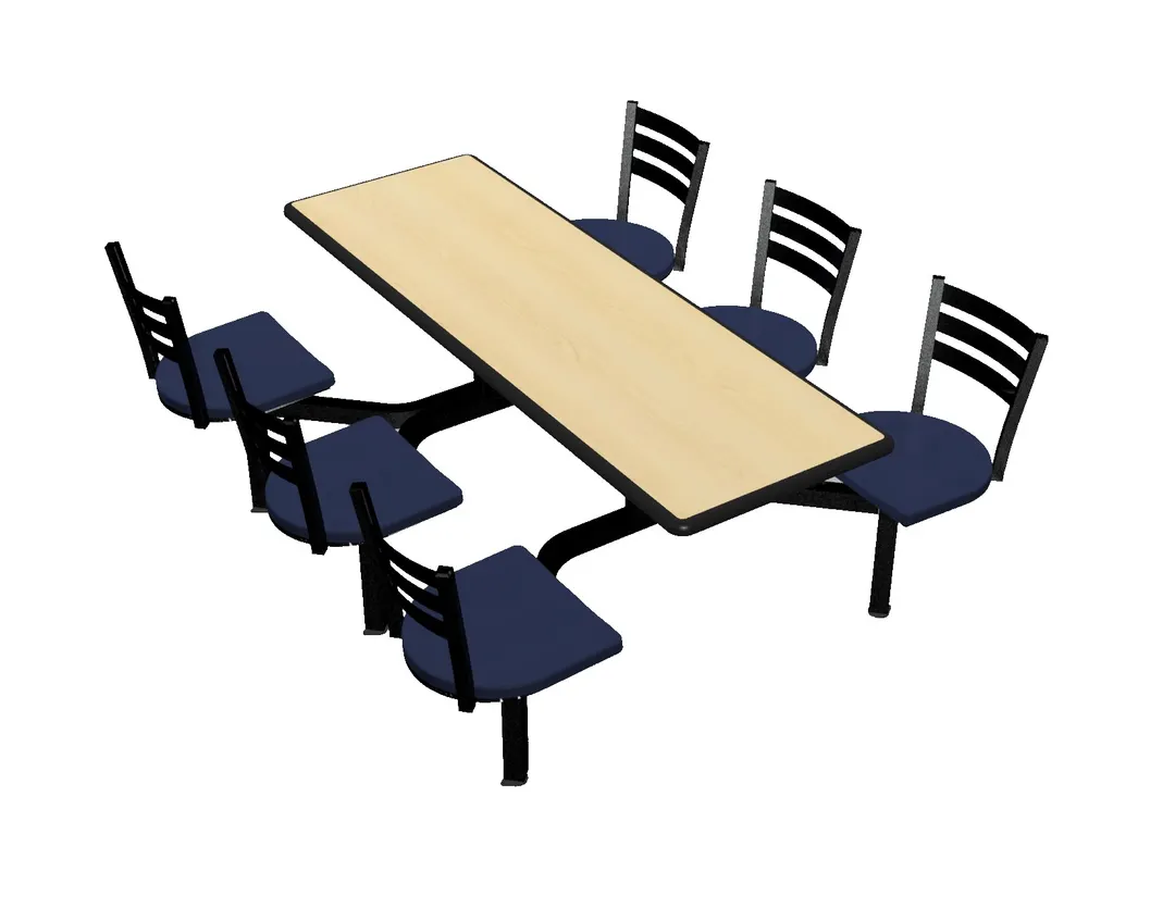 Plymold CEWL006DEQU Cebra Cluster Unit, 76"W x 66.25"D, Wall Style, Laminate Top, Onyx Finish, 6 Quest Chairs Set