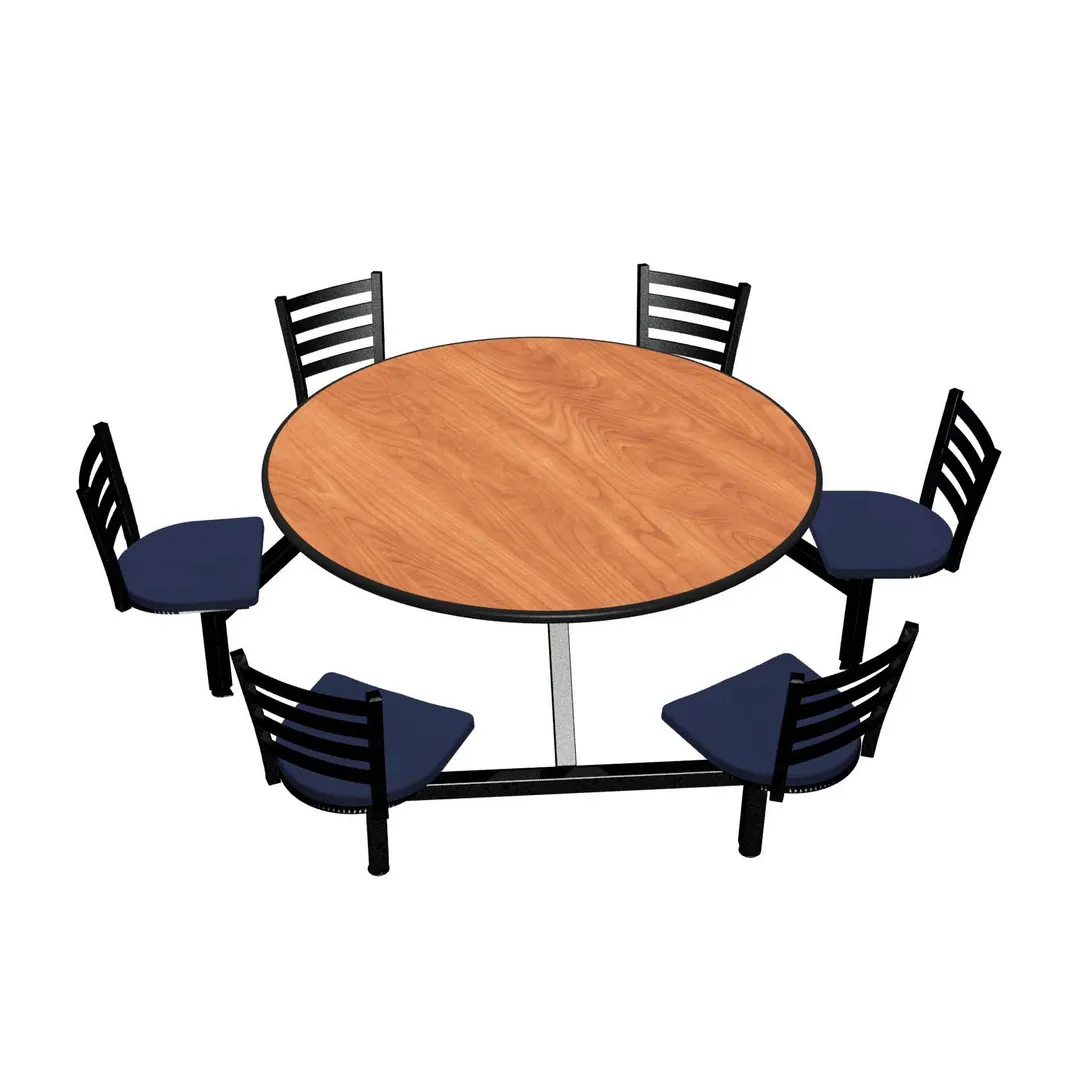 Plymold JURD006DEEN Jupiter Cluster Unit, 92.5W x 92.5D, 6 Encore Chairs, Laminate Top, Onyx Finish