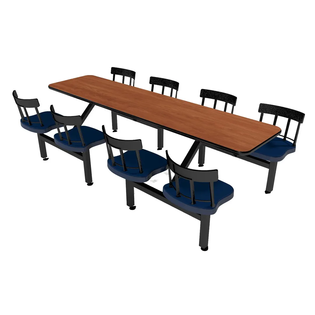 Plymold JURE008DEQU Jupiter Cluster Unit, 96"W x 53"D, 8 Quest Chairs, Laminate Top, Onyx Finish, Free Standing