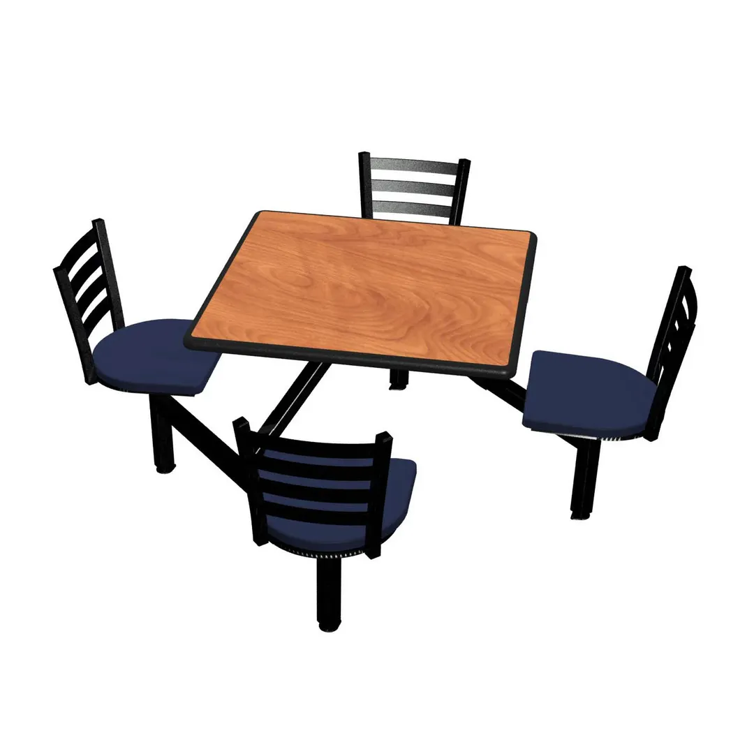 Plymold JUSQ004DEEN Jupiter Cluster Unit, 60"W x 70-3/4"D, Onyx Finish, Laminate Top, Quest Chairheads, Sold per Set