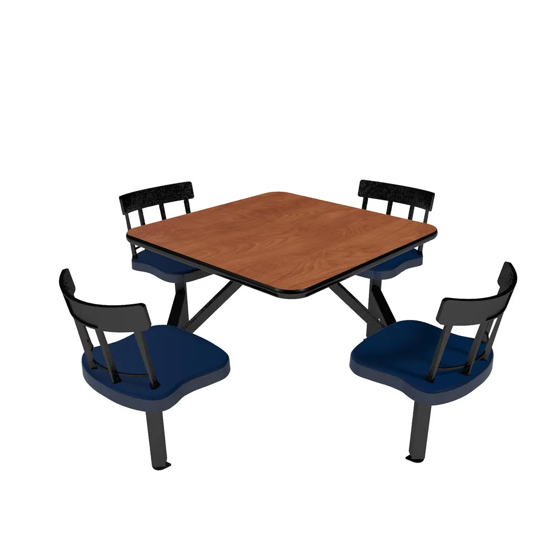 Plymold JUSQ004DEQU Jupiter Cluster Unit, 60W x 72.5D, 4 Quest Chairs, Laminate Top, Onyx Finish