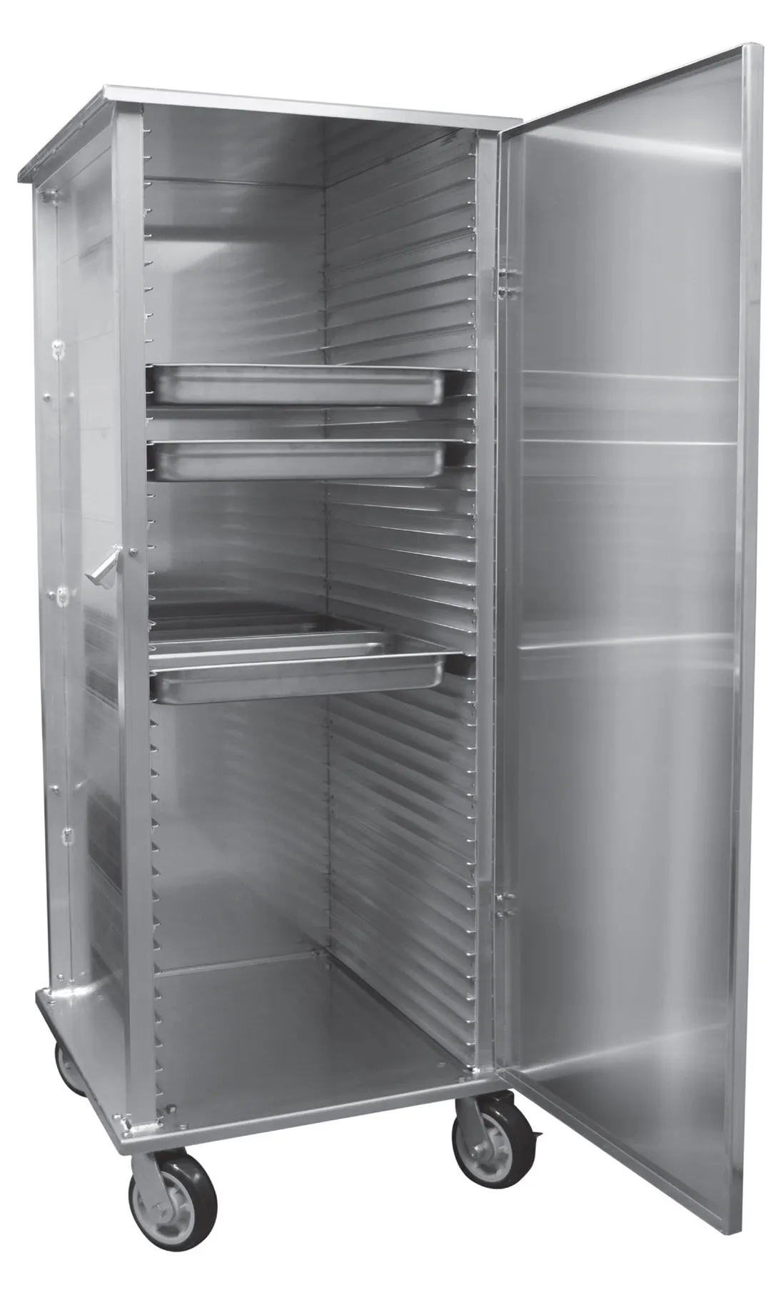 Alexander Industries A-PA500 70"H Mobile Bun Pan Cabinet, 40 Pan 12"x20", Aluminum, NSF