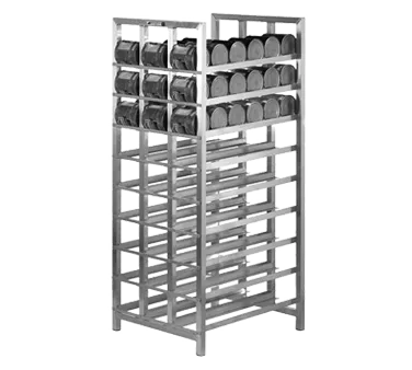 Alexander Industries CR-426 Stationary Can Storage Rack, 75H, Aluminum, 216 #5 or 162 #10 Cans