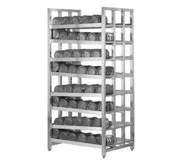 Alexander Industries CR-427-FF C Mobile Can Dispenser Rack, 81H, 144 #5/#10 Can Capacity, Aluminum, NSF