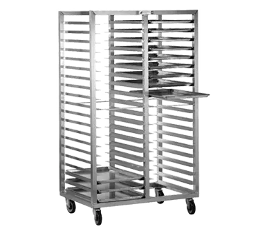 Alexander Industries HDE-402-DD 72" Heavy Duty Double Mobile Tray Rack, 40 Bun Pan Capacity, All Welded Aluminum Construction, End Loading, 2000 lb.
