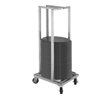 Alexander Industries OTT-100 Oval Tray Transport Cart, 68H, Aluminum, 2500 lbs, 5 Swivel Casters, NSF