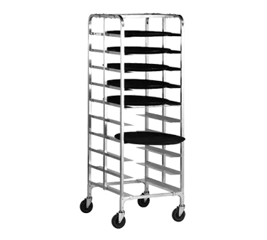 Alexander Industries OV-701 Oval Tray Rack, 71H x 25W x 26D, 10-Tray Capacity, Aluminum, NSF, 5in Swivel Casters